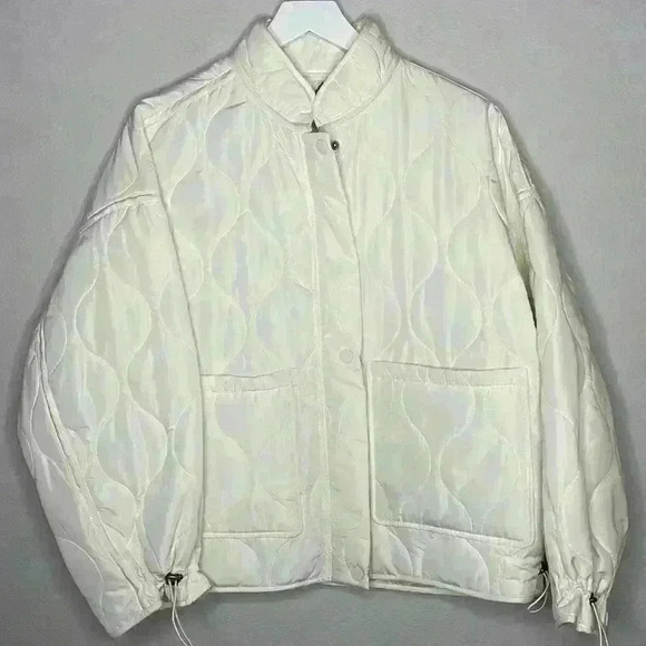 LUCKY BRAND- Off White Puffer Jacket Sz L NWT - Picture 2 of 9